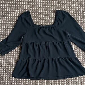 Reitmans Black Tiered Blouse
